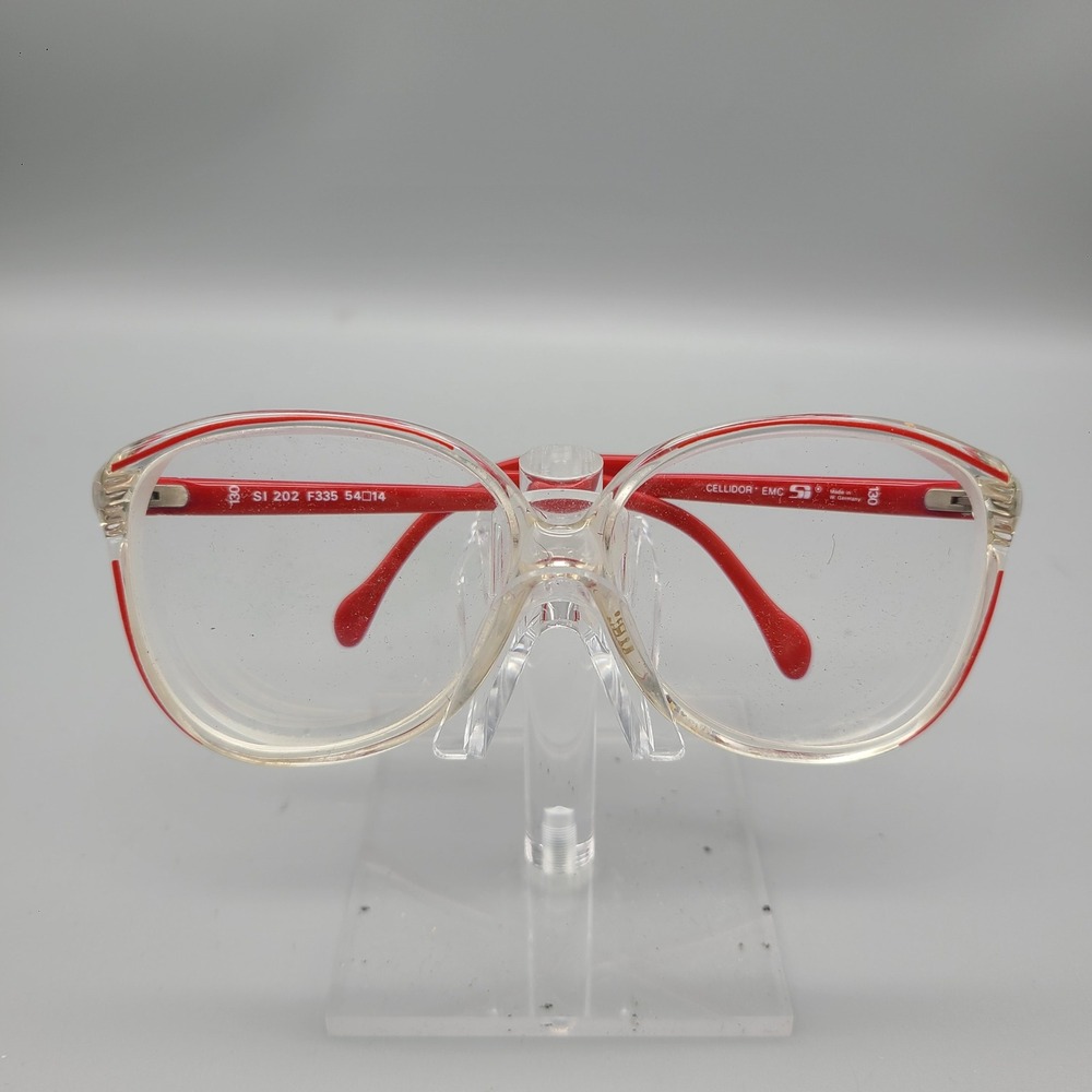 Cellidor Emc Sili SI 202 F335 Vintage Eyeglass Frames Red Germany 54-14-130